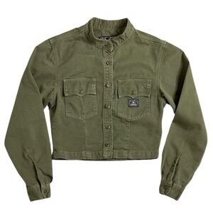 Lucky Brand Olive Green Cropped Jacket Size Small